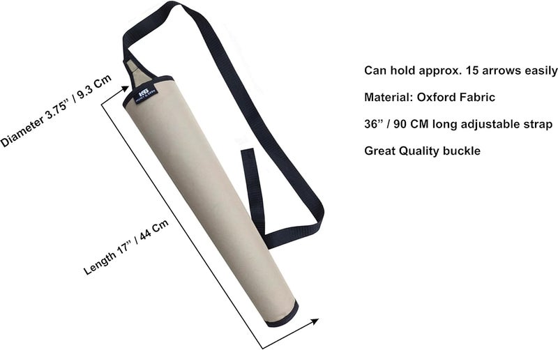 Hunt & Seek Archery Hunting Back Quiver Shoulder Hanged Quiver Compound Bow Quiver for Hunting Quiver for Recurve Bow Arrows Bag Bow Hunting Quiver Lightweight Fabric Quiver - Image 1